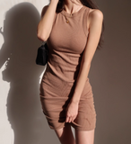 Ndyad Color Slim Fit Suspender Sleeveless Dress HZ1024
