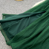 Ndyad dark green V-neck halter back long dress HZ1024