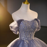 Ndyad strapless tulle sequin long prom dress, evening dress HZ1024