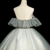Ndyad A-line tulle sequined long ball dress, green evening dress HZ1024