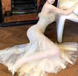 Ndyad strapless mermaid dress, party dress HZ1024