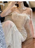 Ndyad strapless mermaid dress, party dress HZ1024