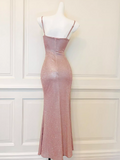 Ndyad lam¨¦ pink shimmery side slit dress birthday dress HZ1024