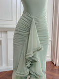 Ndyad green suspender long dress HZ1024
