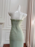 Ndyad green suspender long dress HZ1024