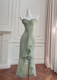 Ndyad green suspender long dress HZ1024