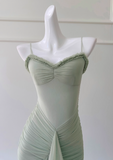 Ndyad green suspender long dress HZ1024