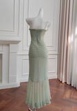 Ndyad green suspender long dress HZ1024