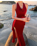 Ndyad Retro V-neck Halter Dress HZ1024