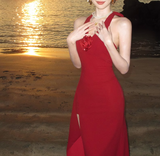 Ndyad Retro V-neck Halter Dress HZ1024