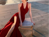 Ndyad Retro V-neck Halter Dress HZ1024