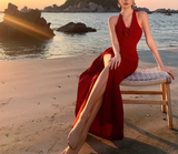 Ndyad Retro V-neck Halter Dress HZ1024