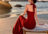Ndyad Retro V-neck Halter Dress HZ1024