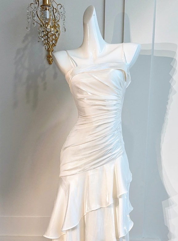 Ndyad Birthday Party Dresses Under $160??White Ruffled Layered Fairytale Graduation Prom Dresses HZ1024