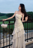 Ndyad Birthday Party Dresses Under $160??White Ruffled Layered Fairytale Graduation Prom Dresses HZ1024