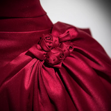 Evafashion A-line off-the-shoulder satin long prom dress, burgundy formal long dress HZ1024