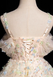Ndyad A-line sweetheart neck tulle beaded long prom dress, champagne formal long dress HZ1024