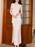 Ndyad ruffled suspender dress temperament banquet dress HZ1024