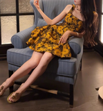 Evafashion 3D Flower Sling Dress HZ1024