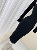 Ndyad black long sleeve dress, birthday dress HZ1024
