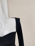 Ndyad black long sleeve dress, birthday dress HZ1024