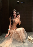 Ndyad retro sequined mesh dress Party dress HZ1024