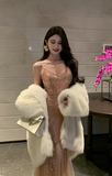 Ndyad retro sequined mesh dress Party dress HZ1024