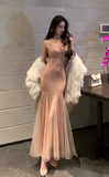 Ndyad retro sequined mesh dress Party dress HZ1024