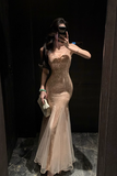 Ndyad retro sequined mesh dress Party dress HZ1024