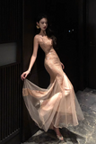 Ndyad retro sequined mesh dress Party dress HZ1024