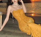 Ndyad Mermaid Spaghetti Strap 3D Flower Long Prom Dress HZ1024