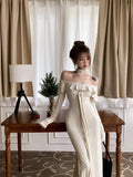 Ndyad off-the-shoulder long-sleeved dress HZ1024