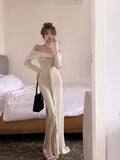 Ndyad off-the-shoulder long-sleeved dress HZ1024