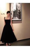 Ndyad Retro Burgundy A-Line Square Neck Velvet Dress for Birthday&Graduation HZ1024