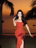 Ndyad Swing Neck Shiny Silk Suspender Fishtail Skirt HZ1024
