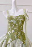 Ndyad Green A-line Mesh Lace Sequined Short Prom Dress Homecoming Dress HZ1024