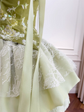 Ndyad Green A-line Mesh Lace Sequined Short Prom Dress Homecoming Dress HZ1024