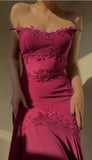 Ndyad Grape Spaghetti Straps Sheath Chiffon Prom Dress With Beads HZ1024
