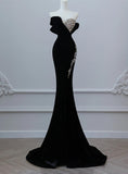 Ndyad Velvet Strapless Crystal Long Prom Dress,Formal Dress HZ1024