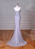 Ndyad Mermaid Spaghetti Straps Tulle Sequin Long Proml Dress, Formal Party Dress HZ1024