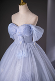 Ndyad Sweetheart Neck Tulle Long Prom Dress, Sweet Formal Dress HZ1024