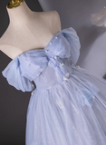 Ndyad Sweetheart Neck Tulle Long Prom Dress, Sweet Formal Dress HZ1024