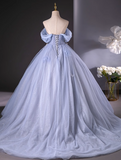 Ndyad Sweetheart Neck Tulle Long Prom Dress, Sweet Formal Dress HZ1024