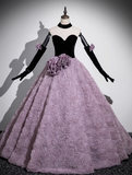 Ndyad Sweetheart Tulle Velvet Long Prom Dress, Sweet 16 Dress HZ1024