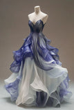 Ndyad V-neck Tulle Long Prom Dress, Unique Quinceanera Dresses HZ1024