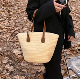 Evafashion large capacity straw shoulder bag HZ1024