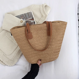 Evafashion large capacity straw shoulder bag HZ1024