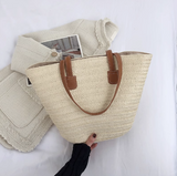 Evafashion large capacity straw shoulder bag HZ1024