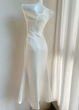 Ndyad irregular suspender dress satin birthday party dress prom dress HZ1024