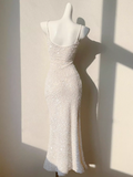 Ndyad Champagne Embroidered Sequin Suspender Dress Mermaid Party Dress HZ1024